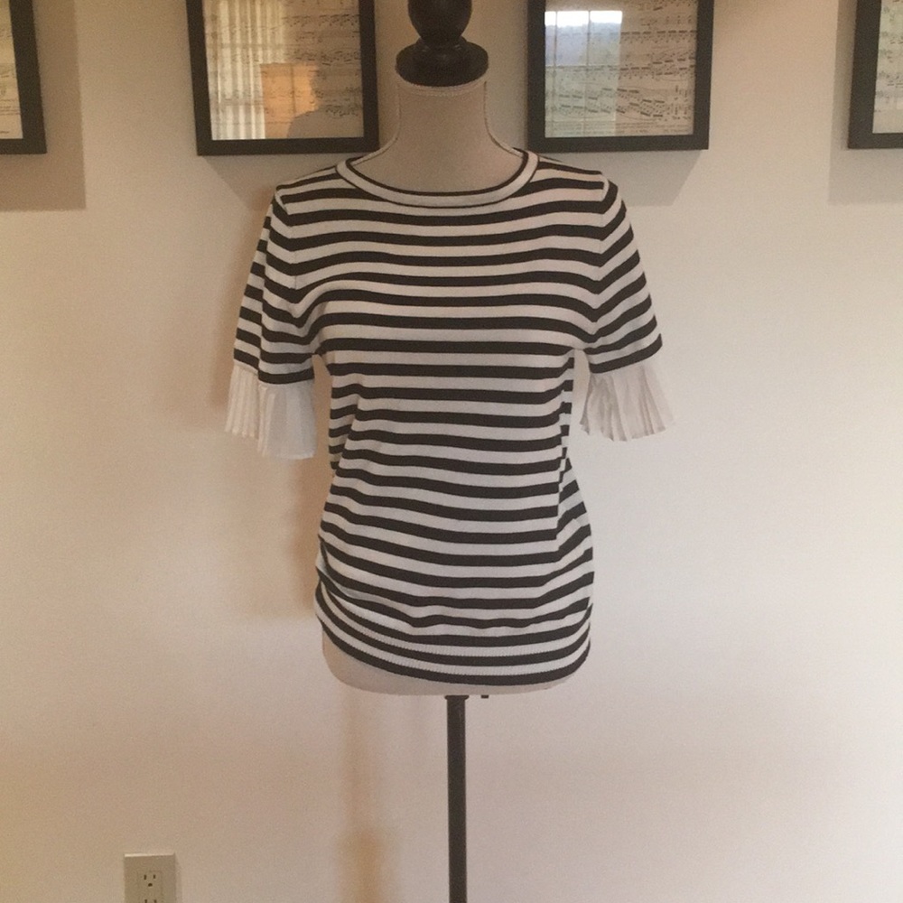 Black and white striped top